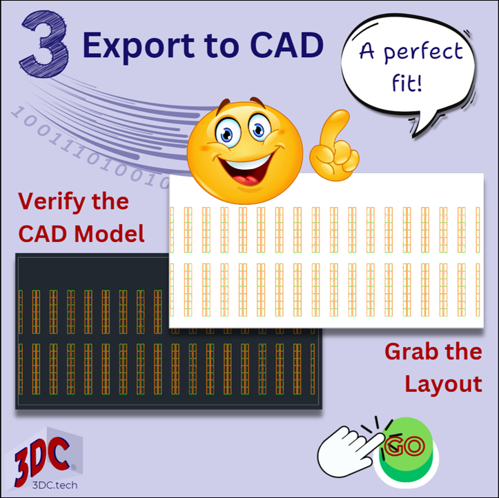 The CAD file demonstrates how the storage design fits the building space. The CAD layout gives credibility to the upgraded real estate listing.